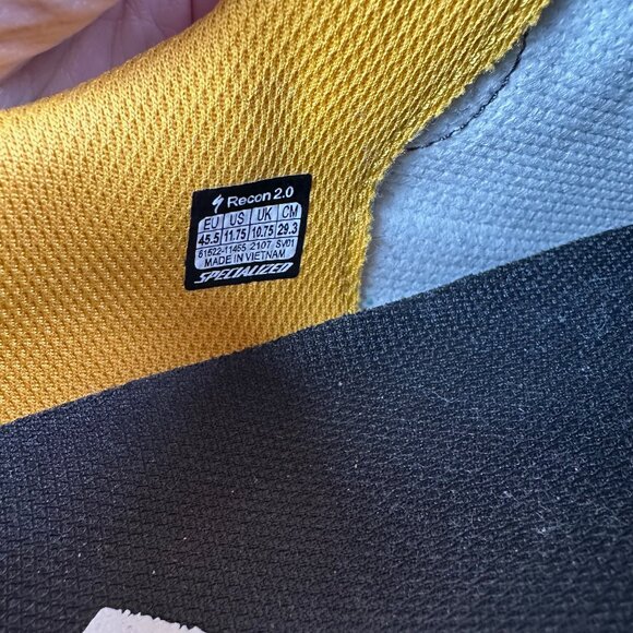 Specialized Recon 2.0 Cycling Cycle Boa Shoe Navy Blue Yellow Men's 11.75 - Picture 6 of 6